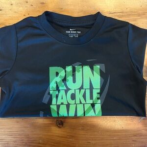 Nike Black and Green Graphic Long Sleeve